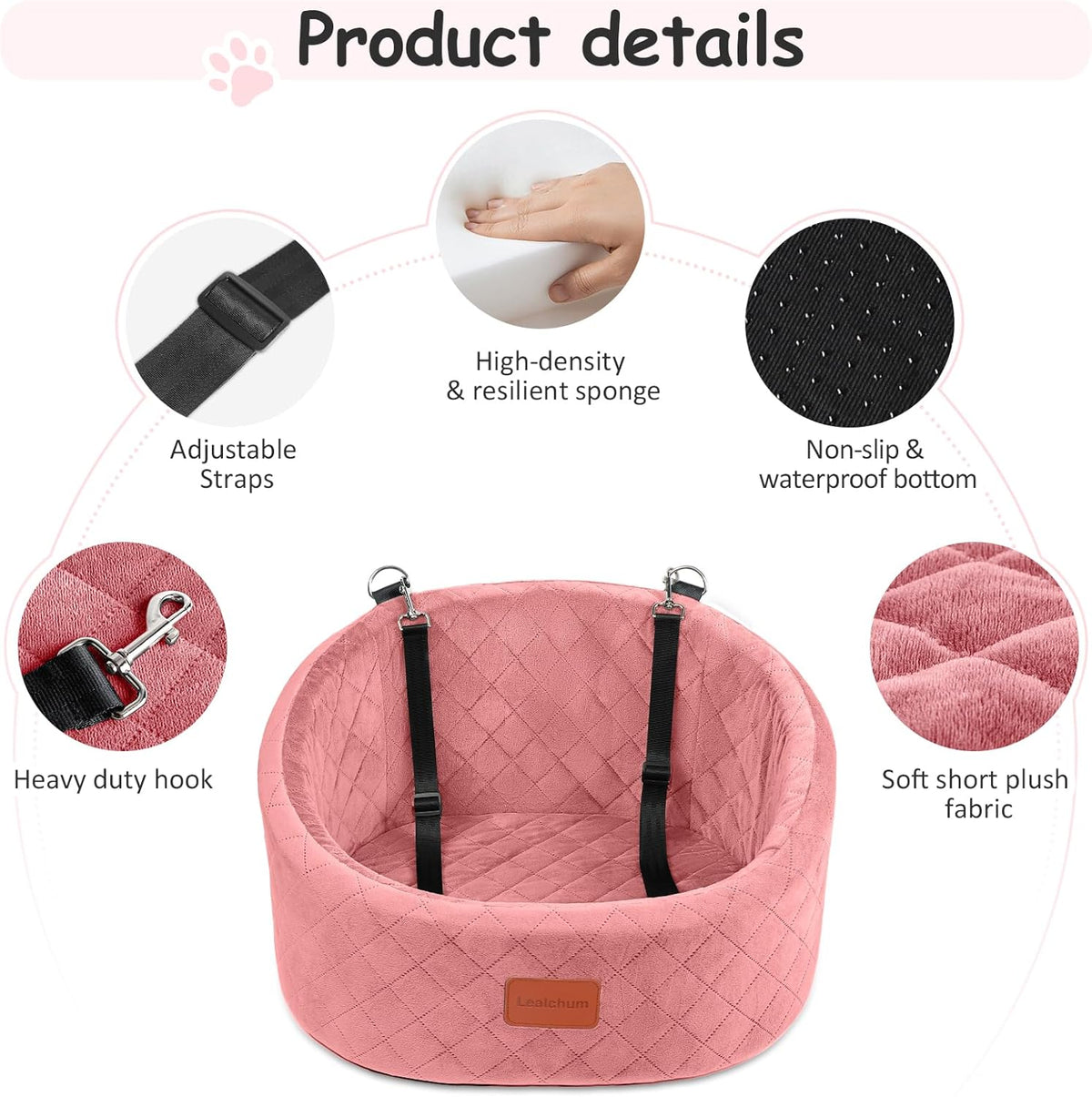 Dog Car Seat for Small Dogs Up to 30 Lbs,Ultra Soft Fabric