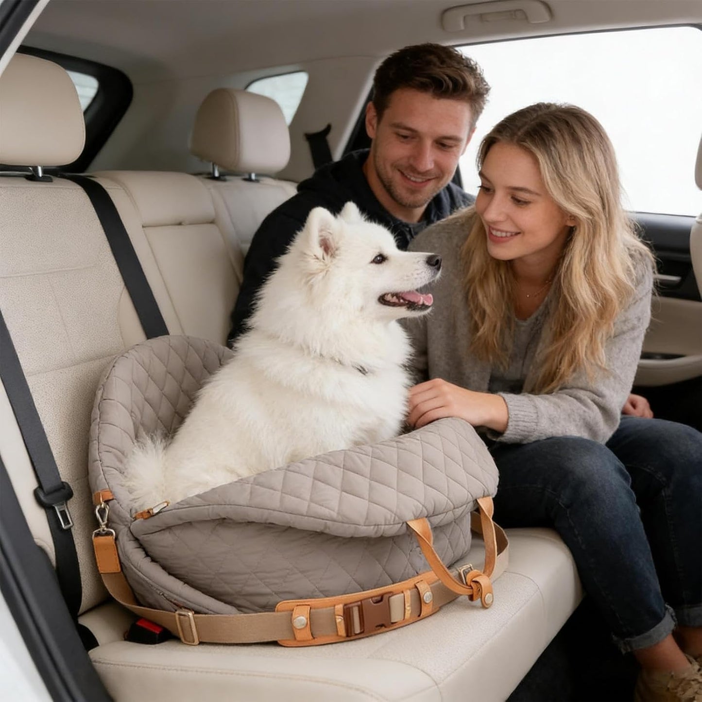 Dog Seat for Car | Adjustable Strap Soft Bed,Small Dog Car