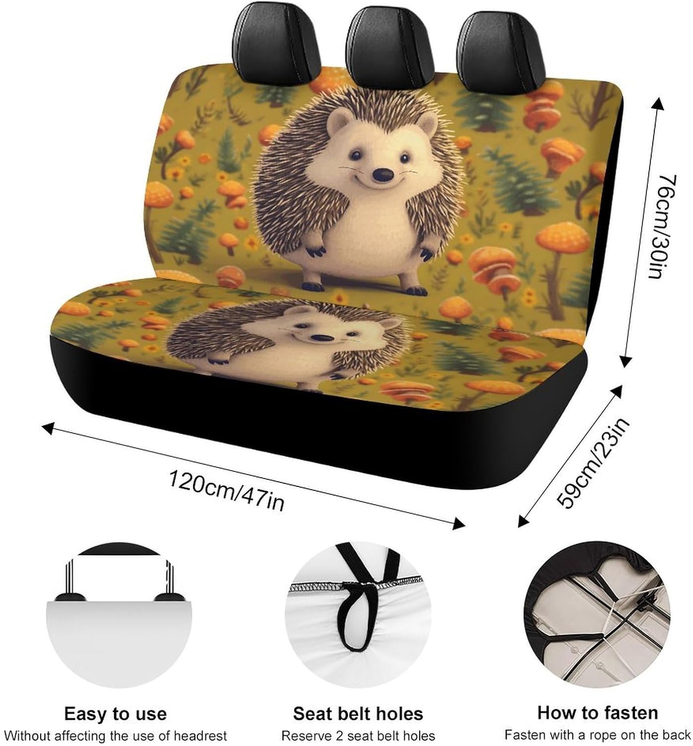 Hedgehog Dog Car Seat Covers Waterproof Truck Back Seat