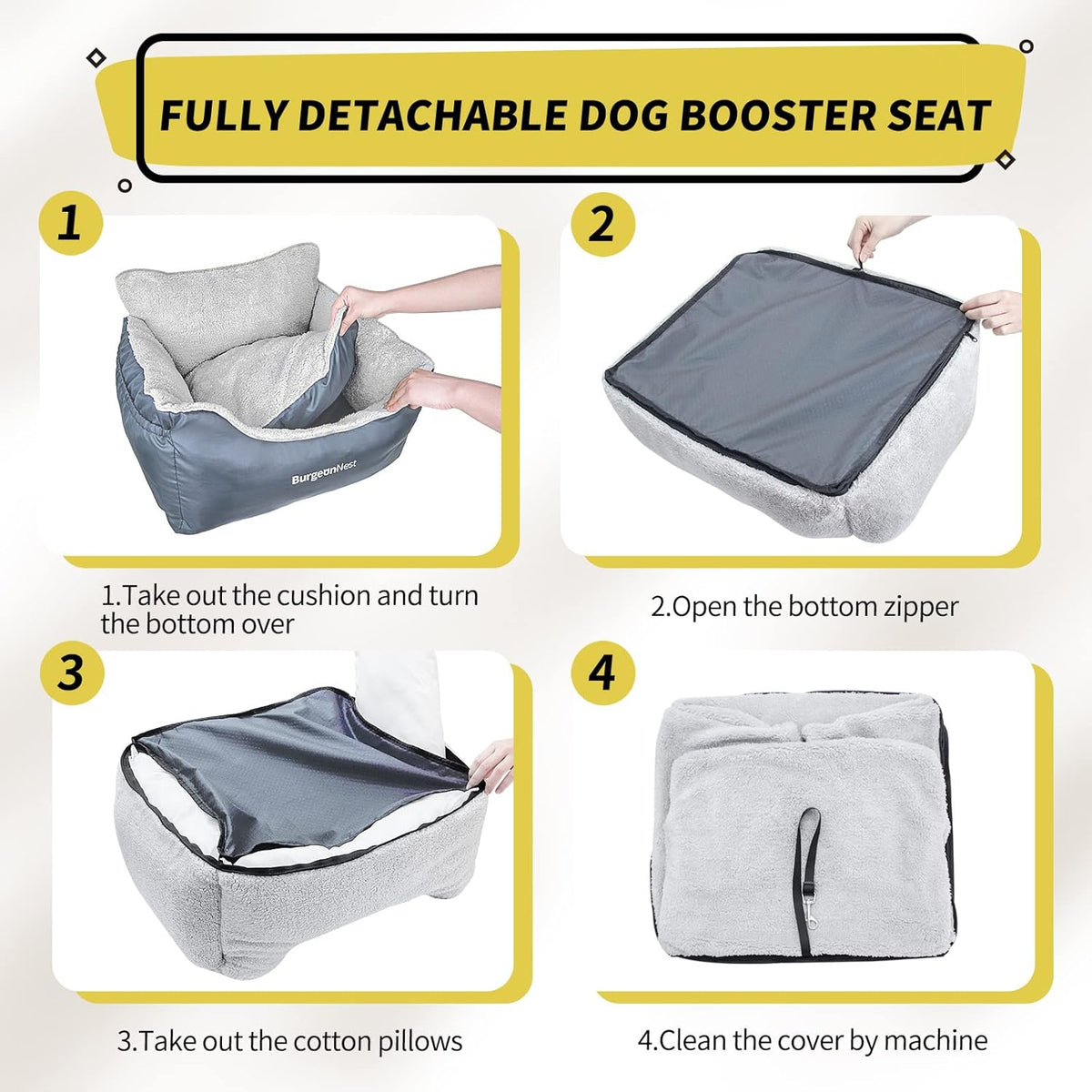 Dog Car Seat for Small Dogs, Washable Soft Booster Seats