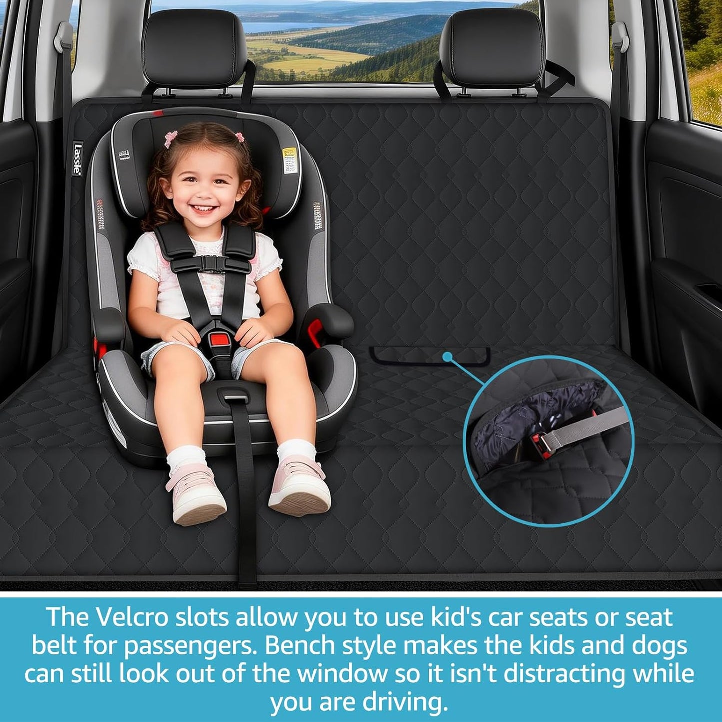 Back Seat Cover for Kids in Car | Car Seat Protector for