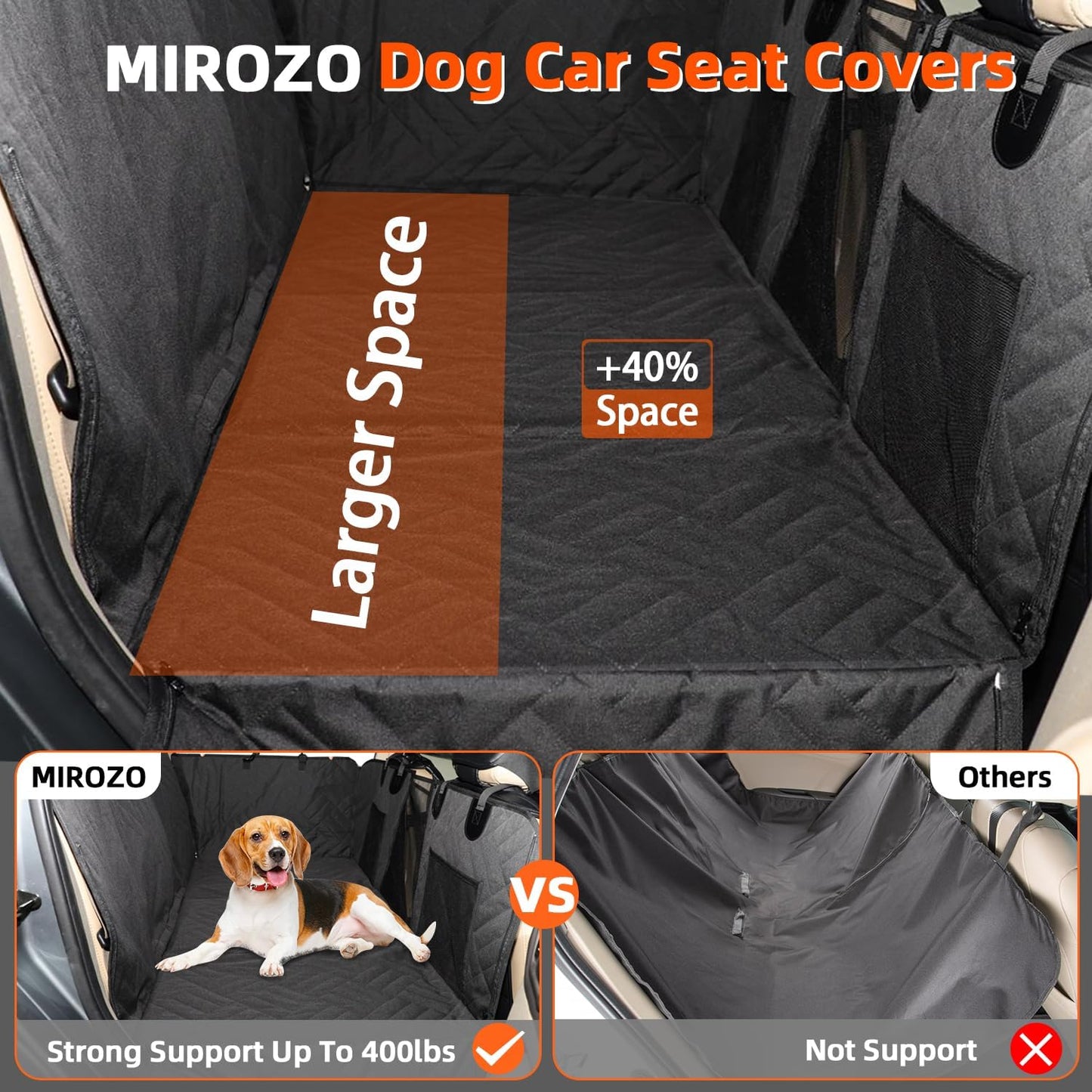 Dog Car Seat Cover for Back Seat,Back Seat Extender for