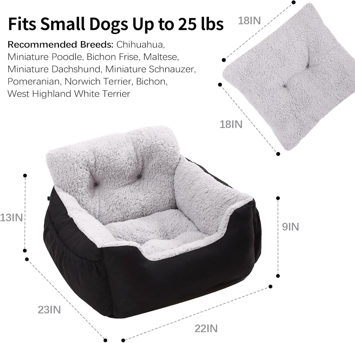 Dog Car Seat for Small Dogs,Washable Pet Booster Seats for