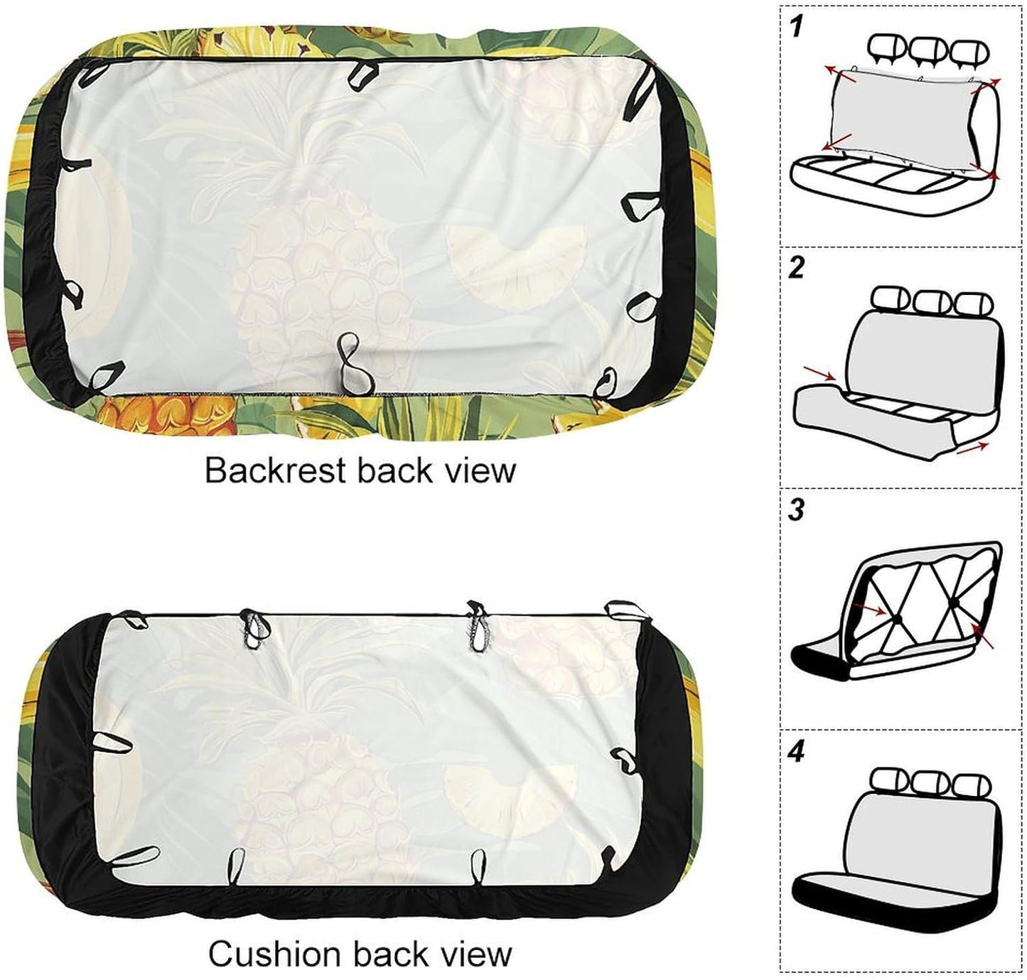 Pineapple and Banana Dog Car Seat Covers Waterproof Truck