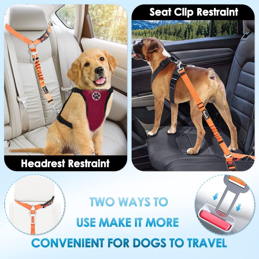 Dog Seat Belt for Car, 2 Pack Dog Car Harness Seatbelt