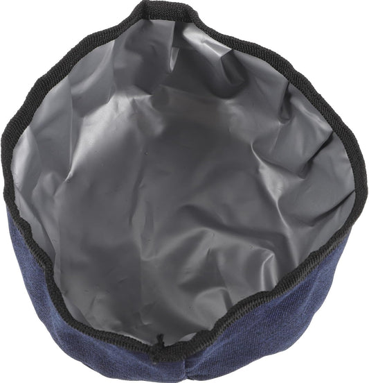 Portable Foldable Dog Travel Bowl, Small Navy Oxford Cloth