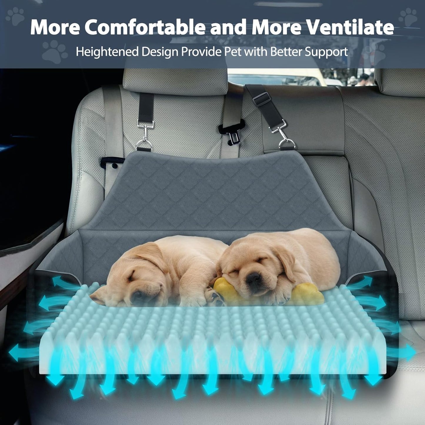 Dog Car Seat for Medium Large Dogs Under 55lbs, Detachable
