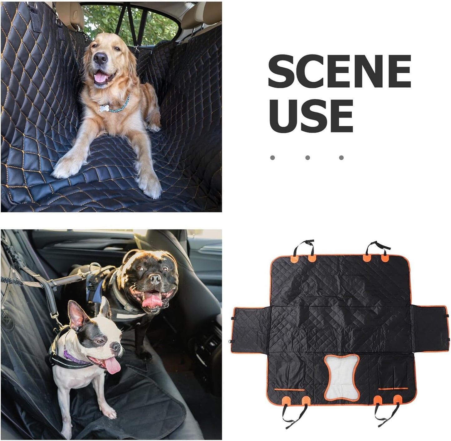Back Seat Dog Cover and Car Protector for Dogs, Waterproof