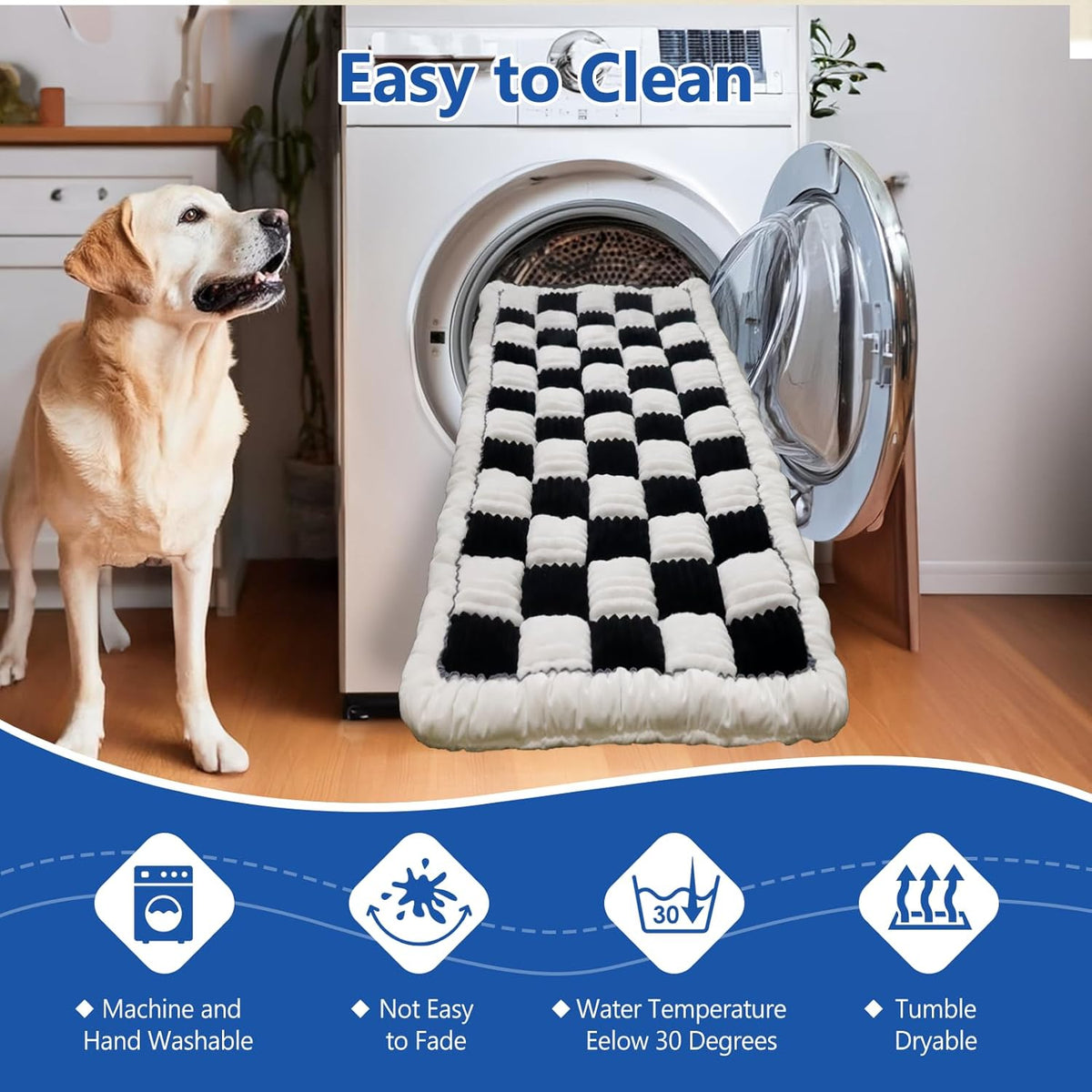 Thickened Dog Bed for Car Back Seat, Upgraded Bottom Non-Slip, Fits Hard Bottom car seat Cover for Dogs, Premium Mixed Color, Dog Car Seat Cover(White-Black)