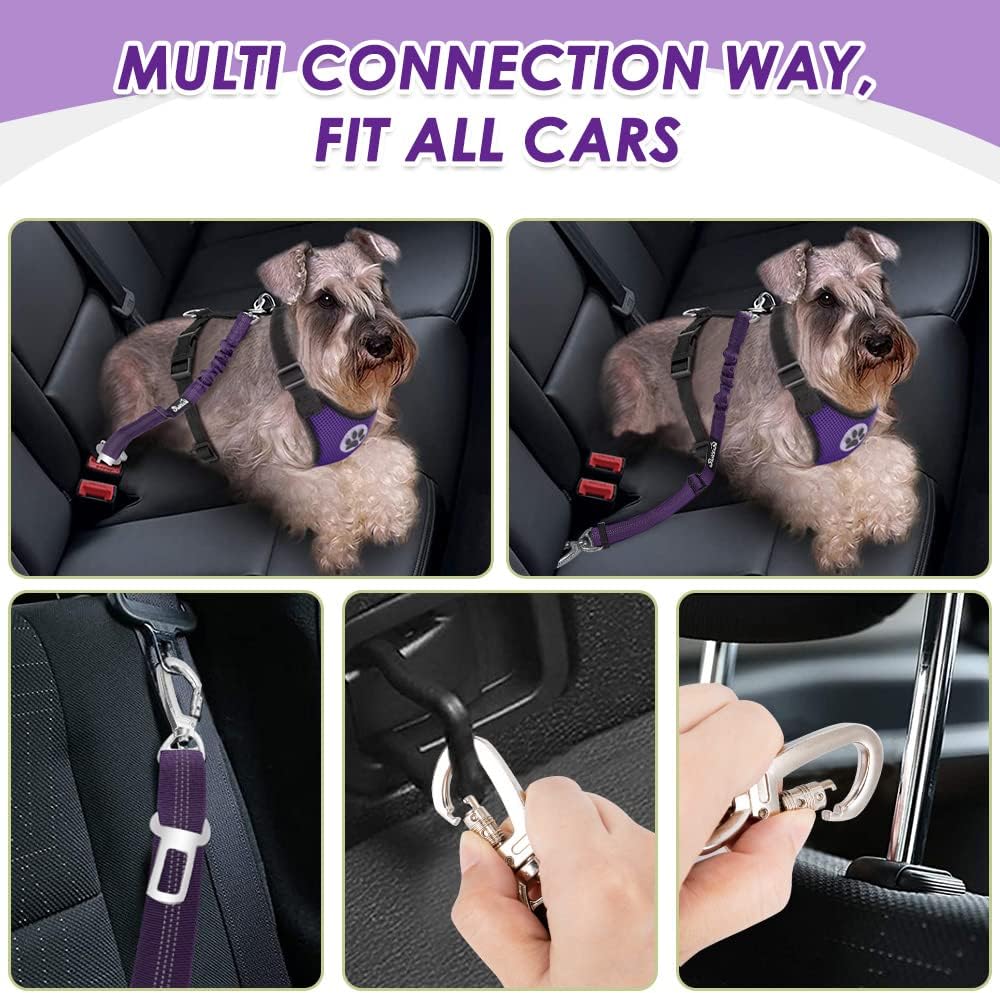 Dog Seat Belt for Car, Adjustable Dog Car Harness , Soft