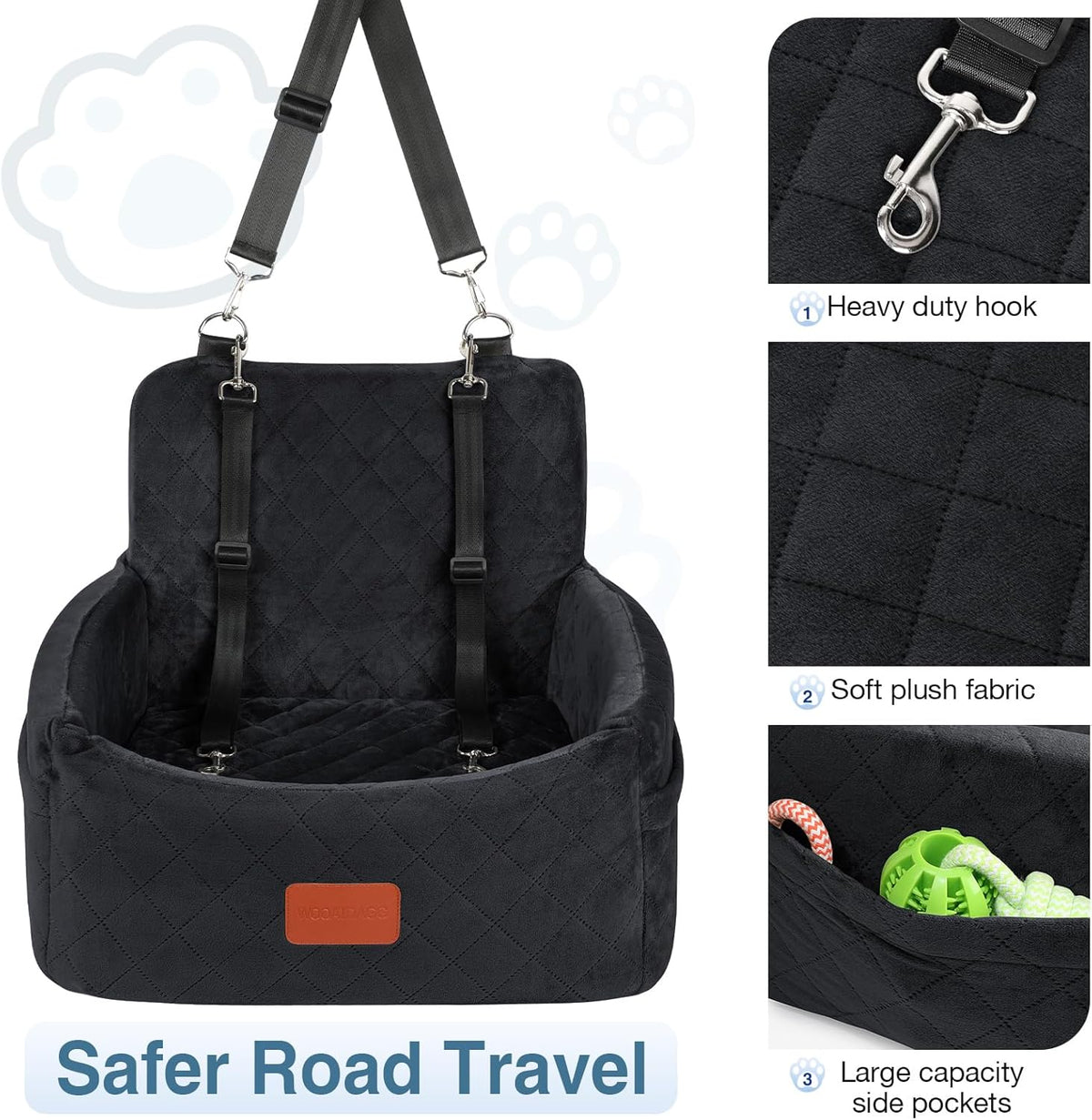 Dog Car Seat for Small Dogs Under 30lbs, Washable Pet