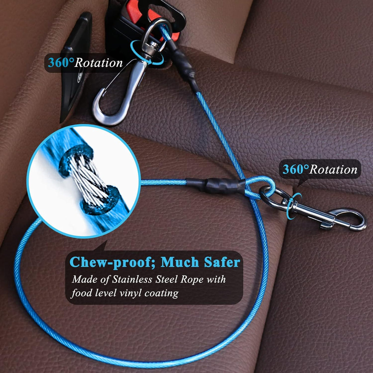 Dog Seat Belt Tuffbelt Dog Car Harness, Seatbelt with Clip