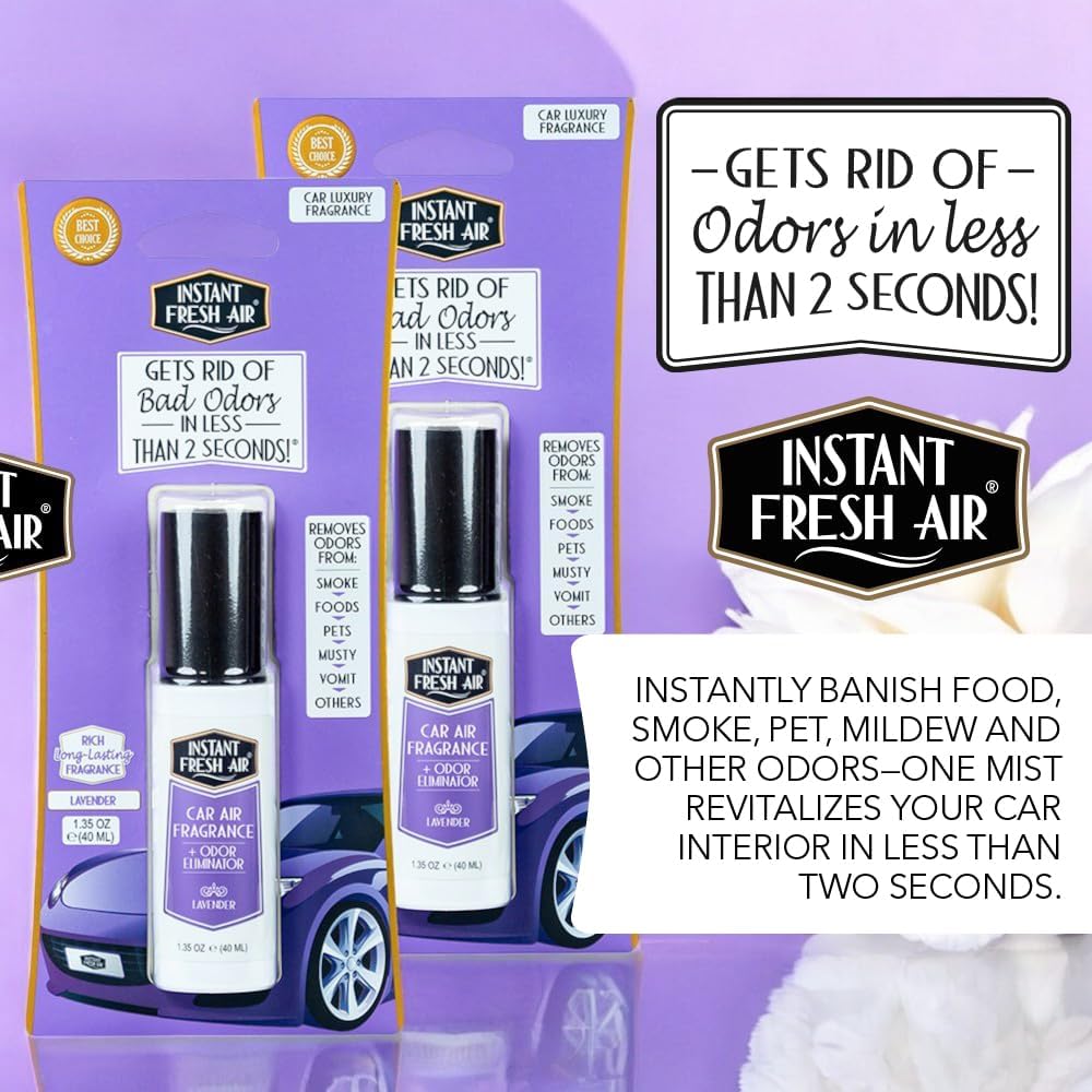 2-Pack: Dual-Action CAR AIR Freshener Lavender - Instantly