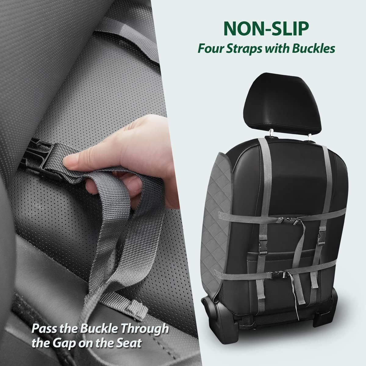 Dog Car Front Seat Cover with Side Flaps & Buckle Straps