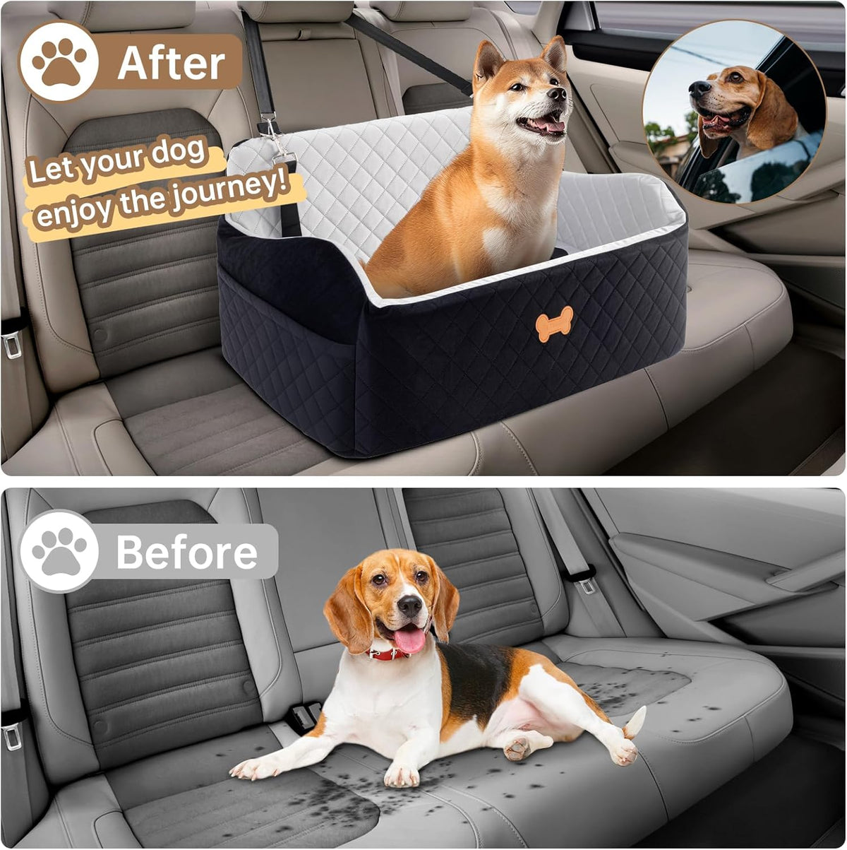 Car Seat for Large Size Dog, Booster Seat for Dogs Under 55