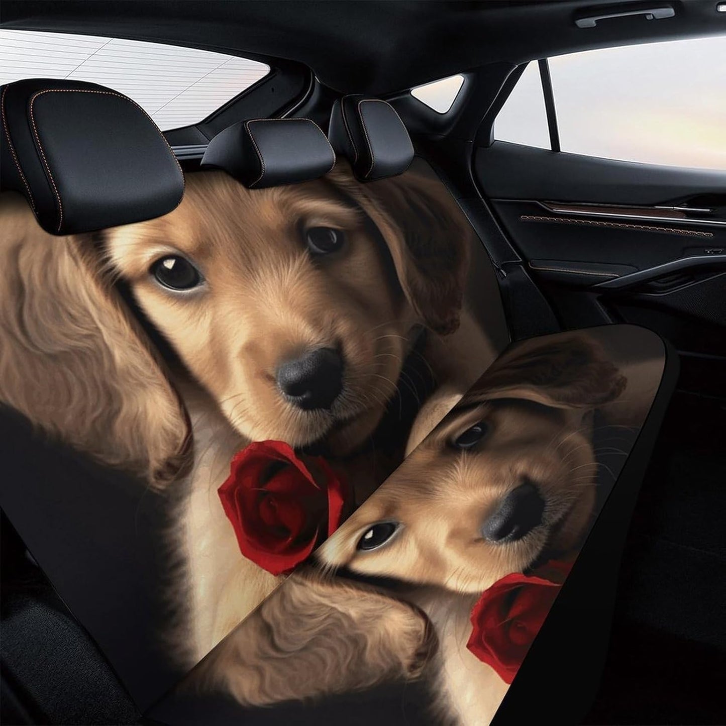 Cute Pet Dog Dog Car Seat Covers Waterproof Truck Back Seat