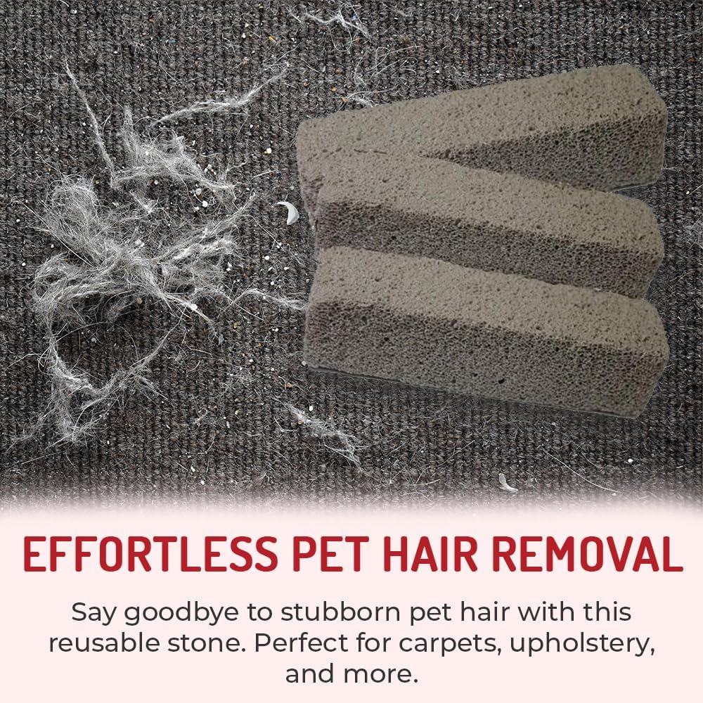 Pet Hair Remover Rock – 3 Pack Reusable Dog & Cat Hair