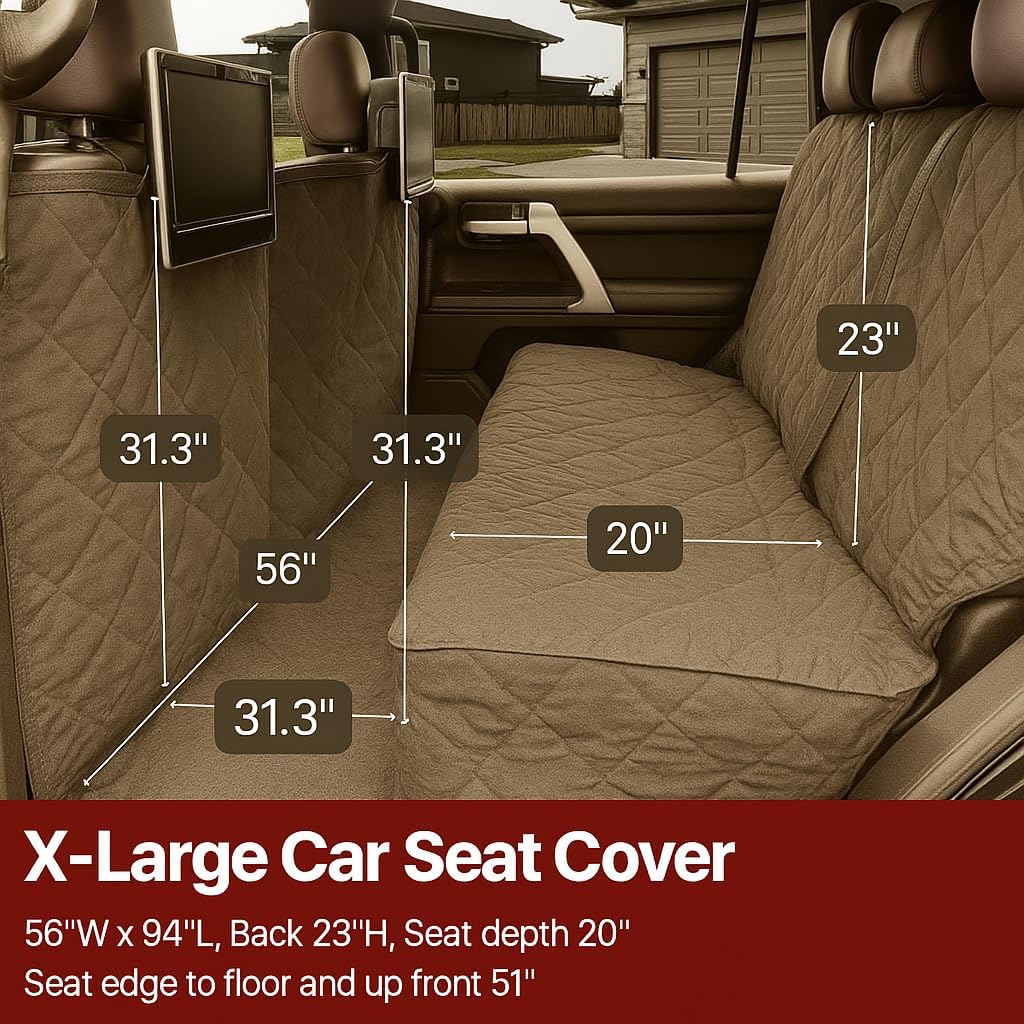 Quilted and Padded Dog Pet Car Seat Cover with Comforting