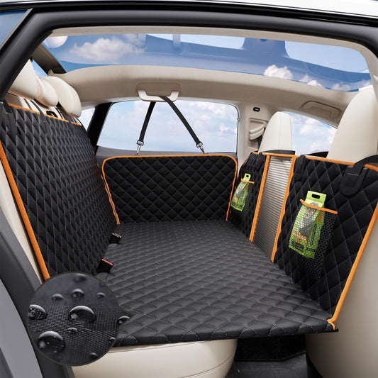 Hard Bottom Holds 420LBS, Dog Car Seat Cover for Back Seat