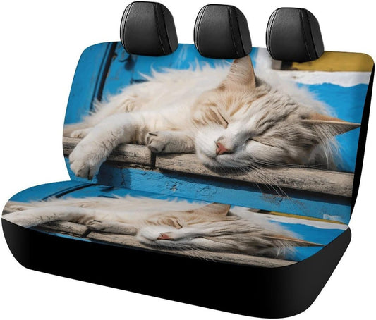 Sleeping Little Cat Dog Car Seat Covers Waterproof Truck