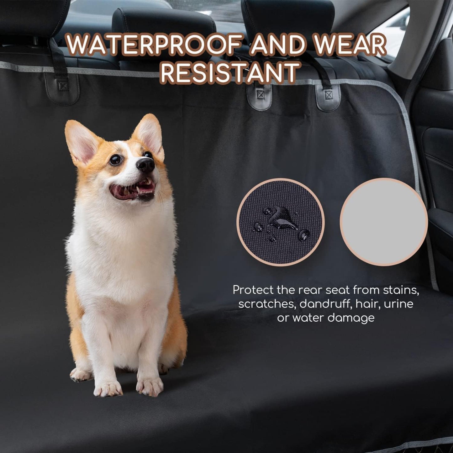 Dog Car Seat Cover for Toyota Yaris 2005-2025, Waterproof