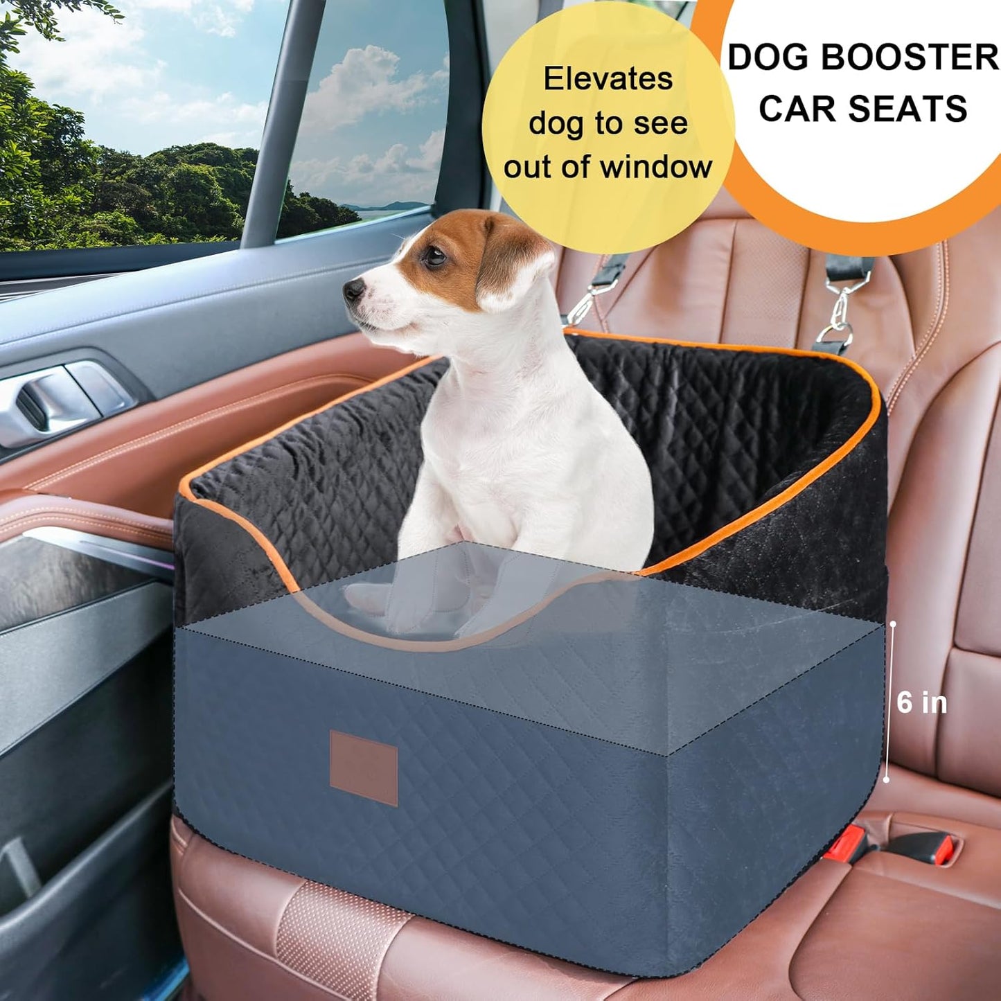 Dog Car Seat for Small Dogs, Memory Foam Booster Dog Seat