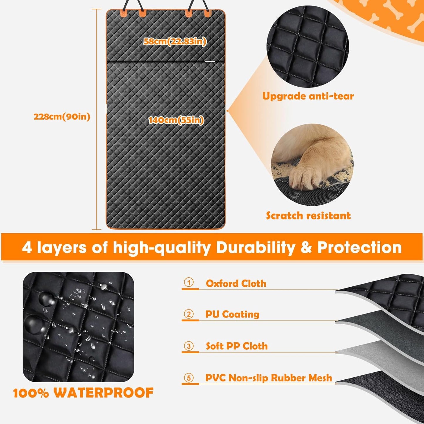 SUV Cargo Liner for Dogs, Waterproof Cargo Liner for SUV