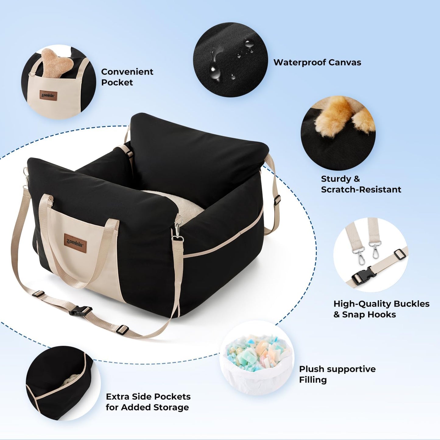 Dog Car Seat for Small Dogs - Waterproof Pet Booster Seat