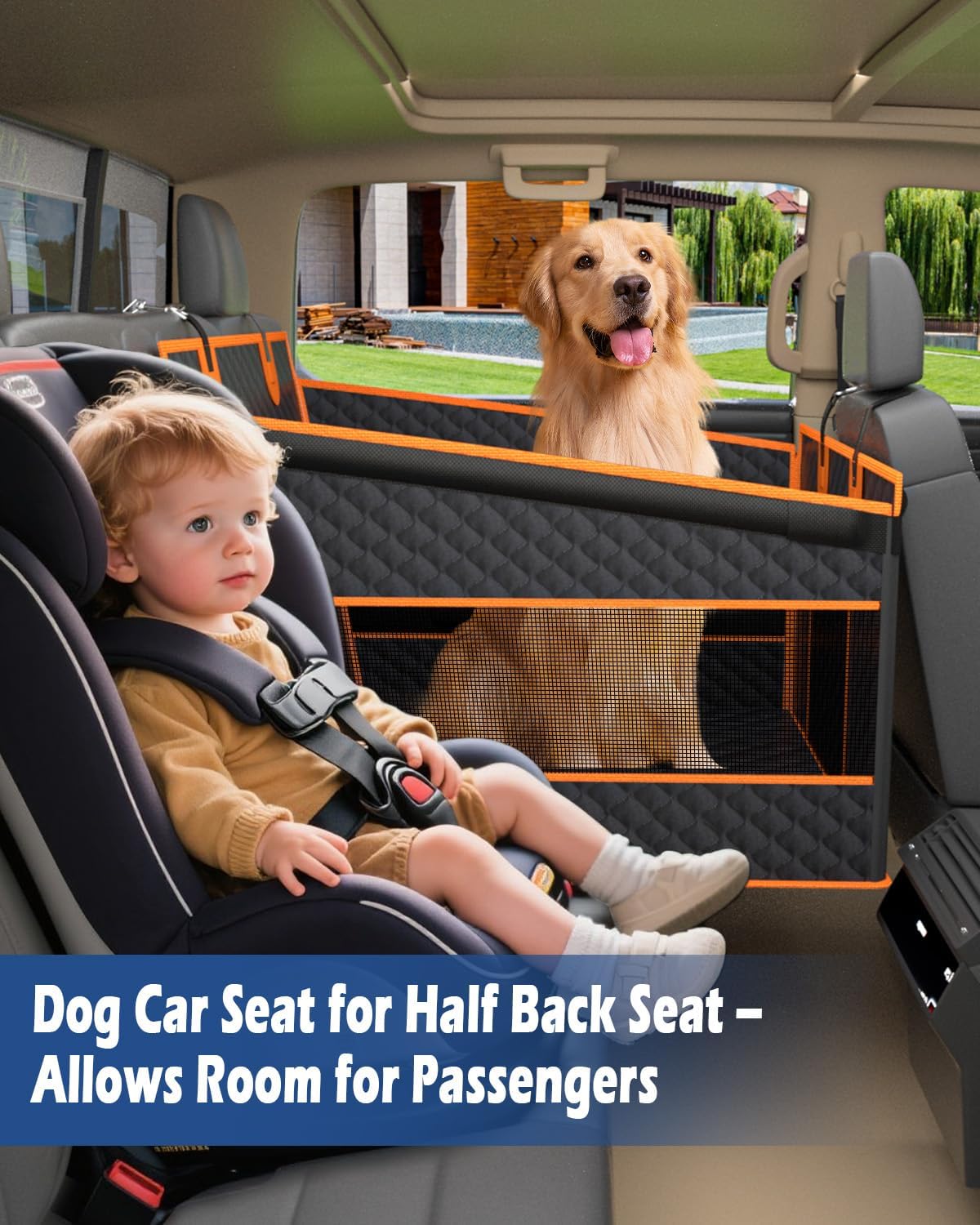 Dog Car Seat, Extra Stable Backseat Extender for Dogs with