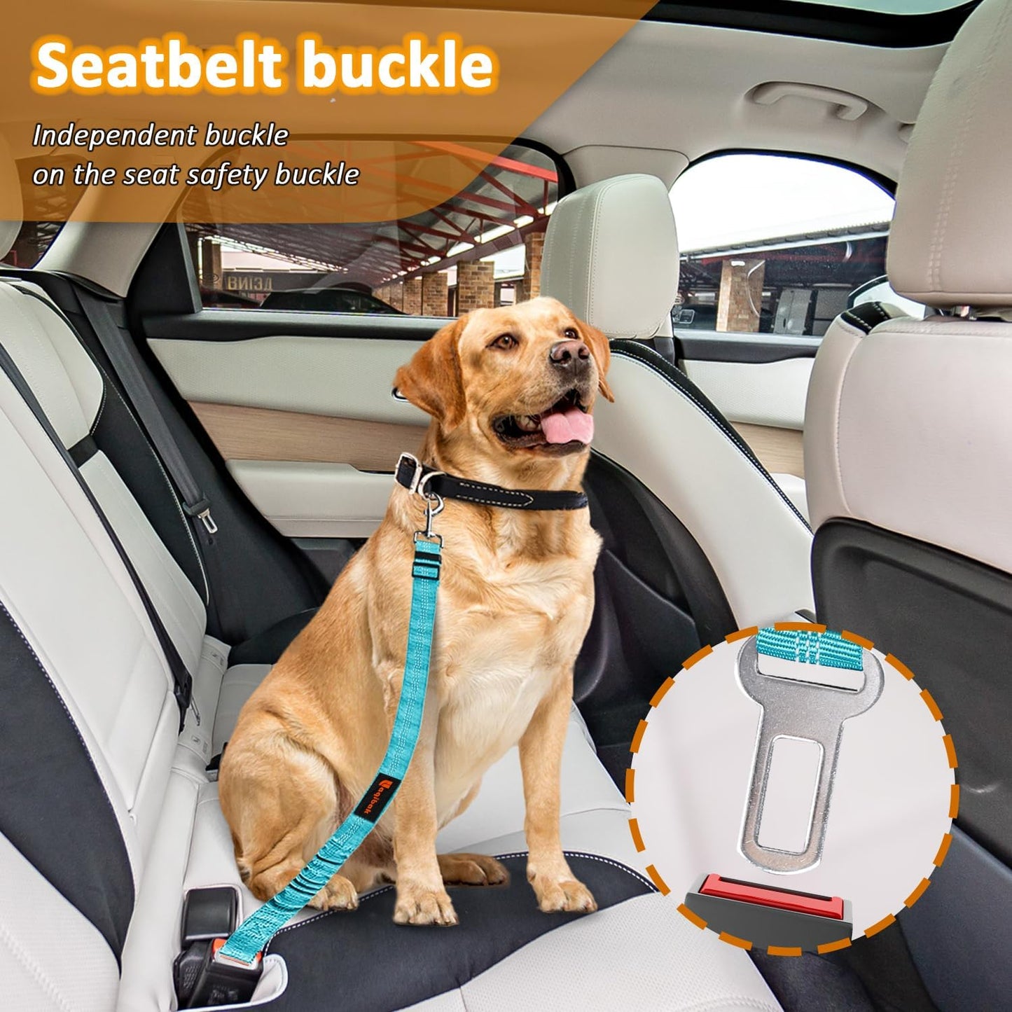 Removable Dog Seat Belt Harness for Car, 3 in 1 Pet Dog Car