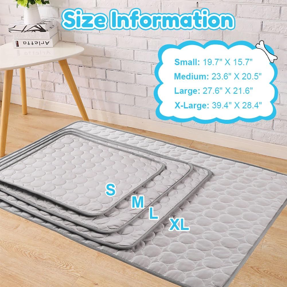 Coppthinktu Dog Cooling Mat for Dogs Self Cooling, Summer Dog Cooling Pad for Small Medium Large Dogs Cats, Pet Ice Silk Blankets Sleeping Mat, Outdoor Dog Self Cooling Crate Mats Washable Portable