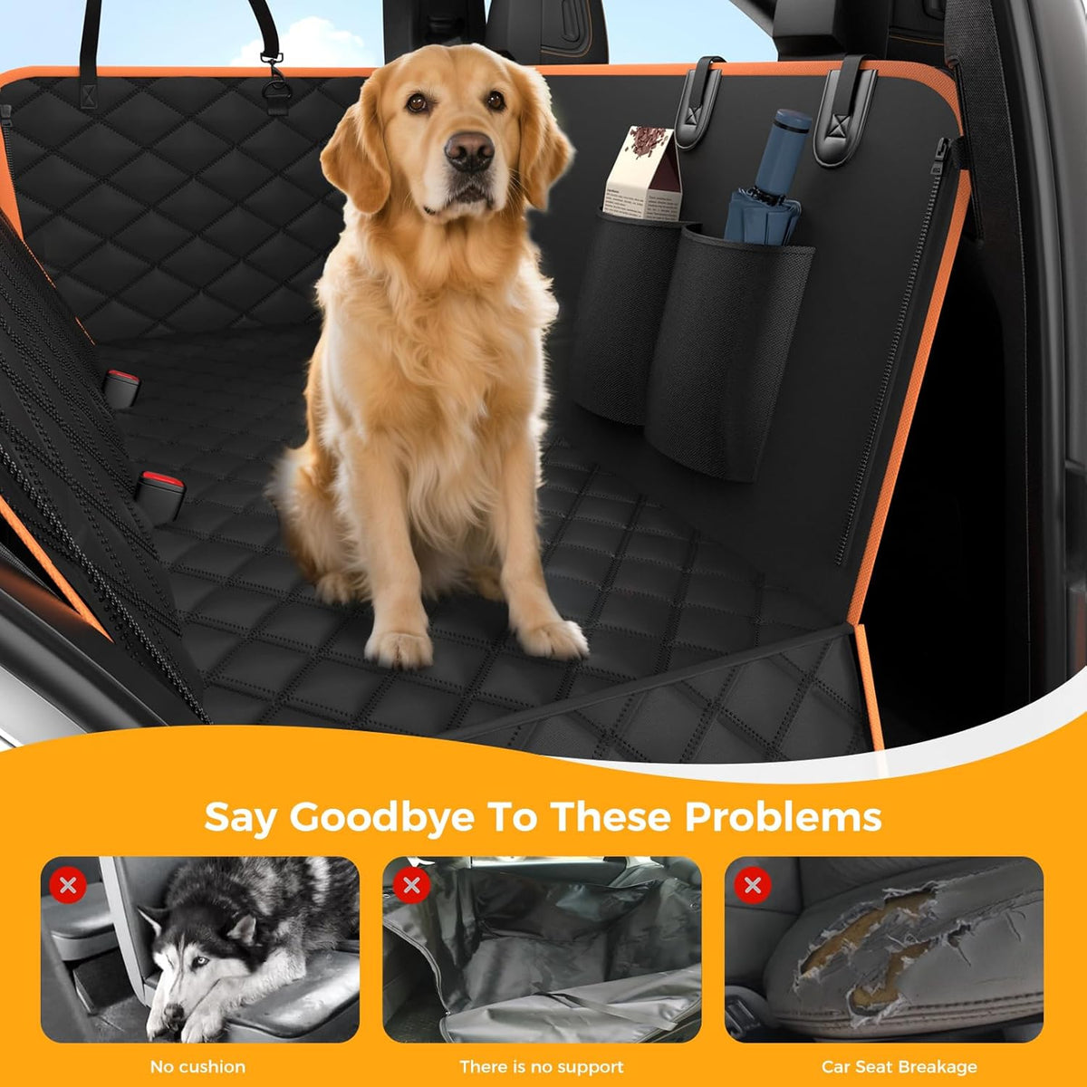 Dog Car Seat Cover for Back Seat, Nonslip Seat Cover, Dog