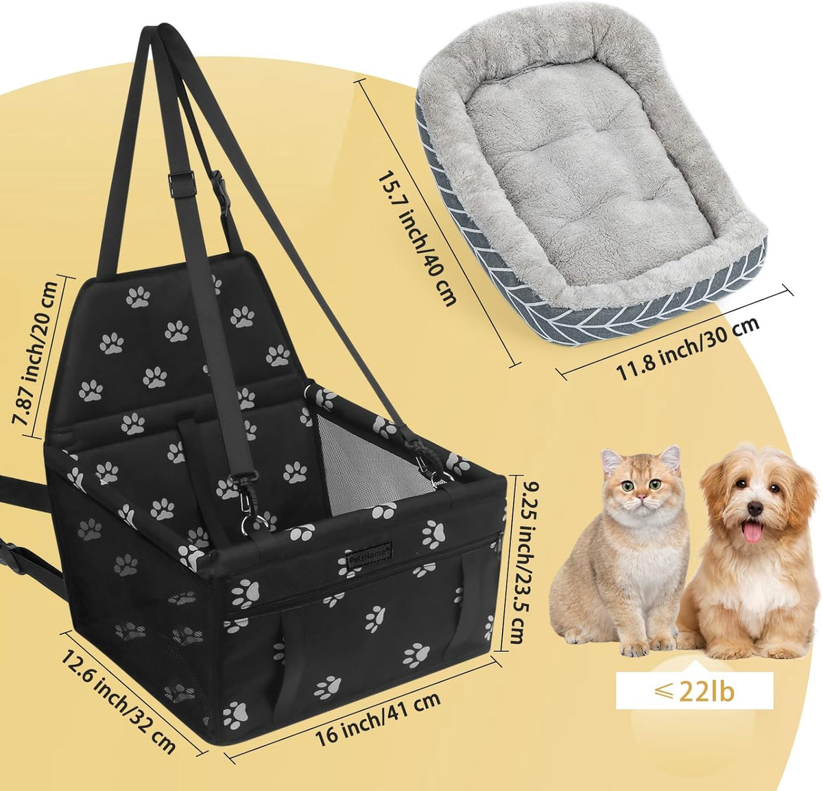 Dog Car Seat Foldable Dog Car Booster Seat Waterproof