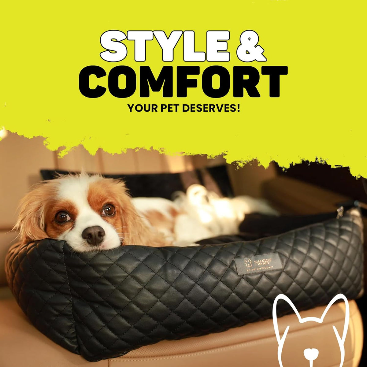 Pet Gear Dog Car Seat Bed Luxury Vegan Quilted Vegan
