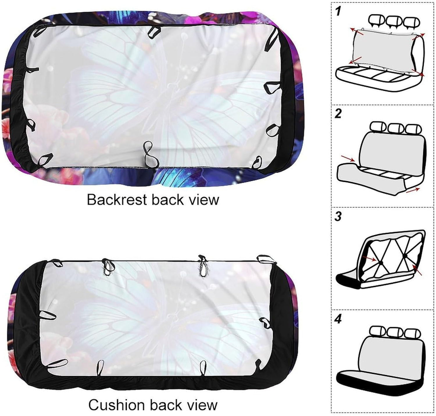 Beauty Butterfly Dog Car Seat Covers Waterproof Truck Back