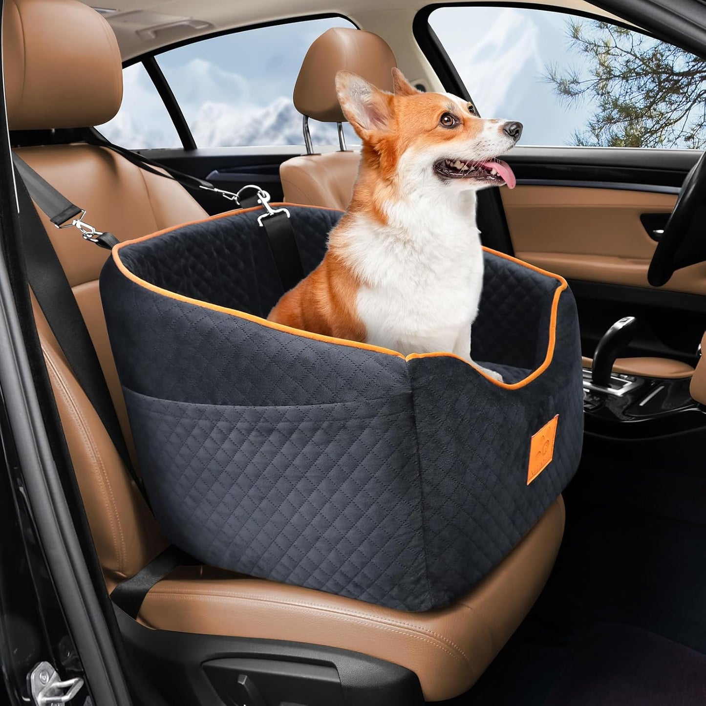 Dog Car Seat for Small Dogs, Memory Foam Booster Dog Seat