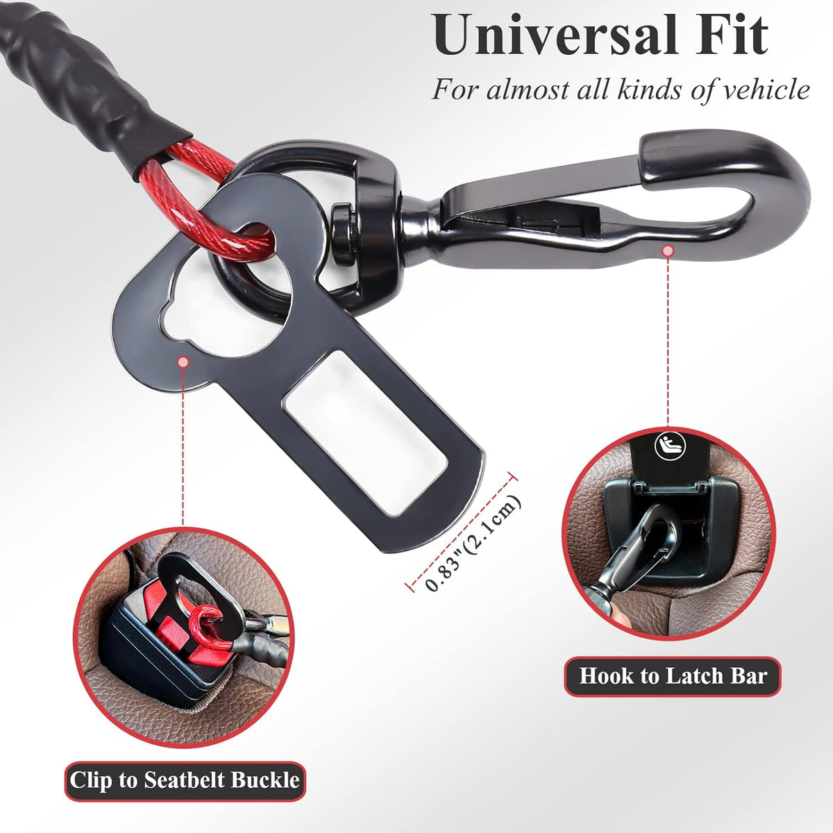 Dog Seat Belt Tuffbelt Dog Car Harness, Seatbelt with Clip