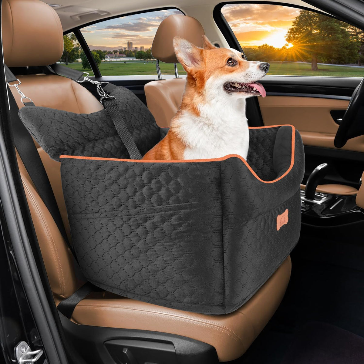 Dog Car Seat - Memory Foam Dog Booster Seats for Small Dogs