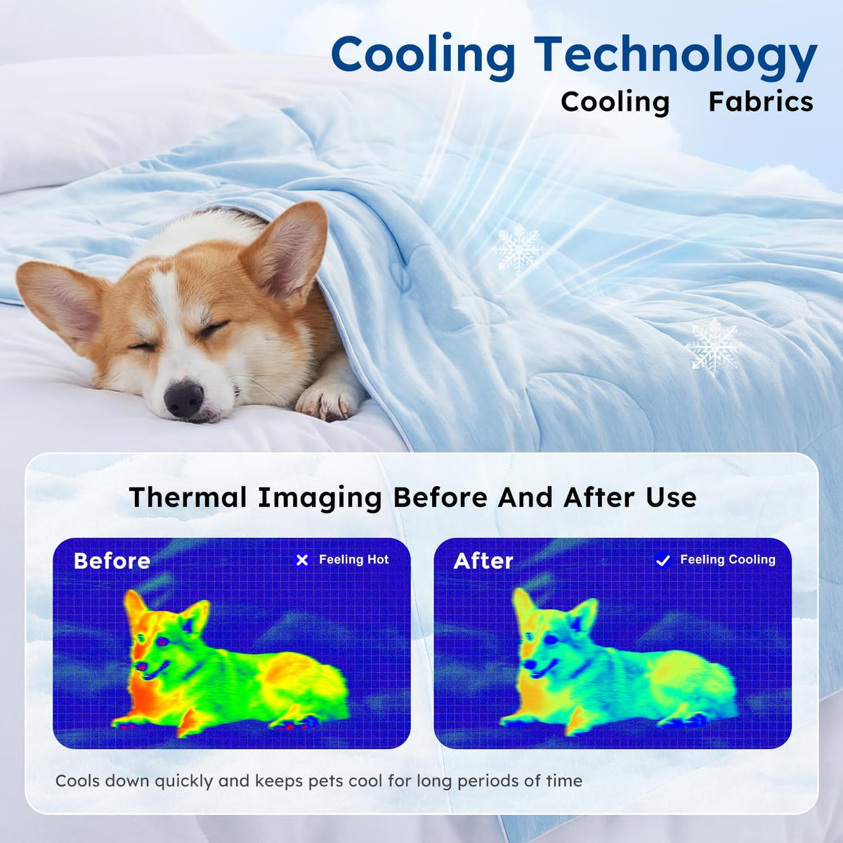 ZOMISIA Cooling Blanket for Medium Dogs - High Cold Washable Pet Mat, Travel Soft Dog Summer Essentials, Khaki, 30"x40"