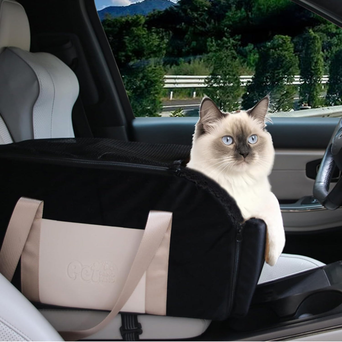 Center Console Dog Car Seat – Dutch Velvet Foam 46x23x24cm