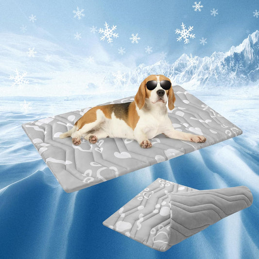 BEAUTYZOO Upgrade Dog Cooling Mat Extra Large, Reversible Self-Cooling Mat for Dogs, Thicken Pet Ice Cool Pad Blanket for Summer Kennel Sofa Bed Floor Car Seat, Machine Washable&Foldable, 36"x23"