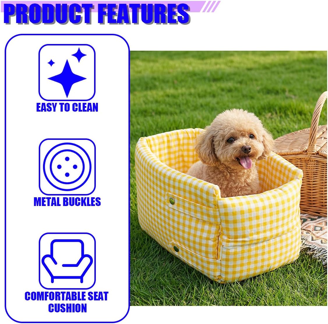 Center Console Dog Car Seat, Removable Car Armrest Box Pet