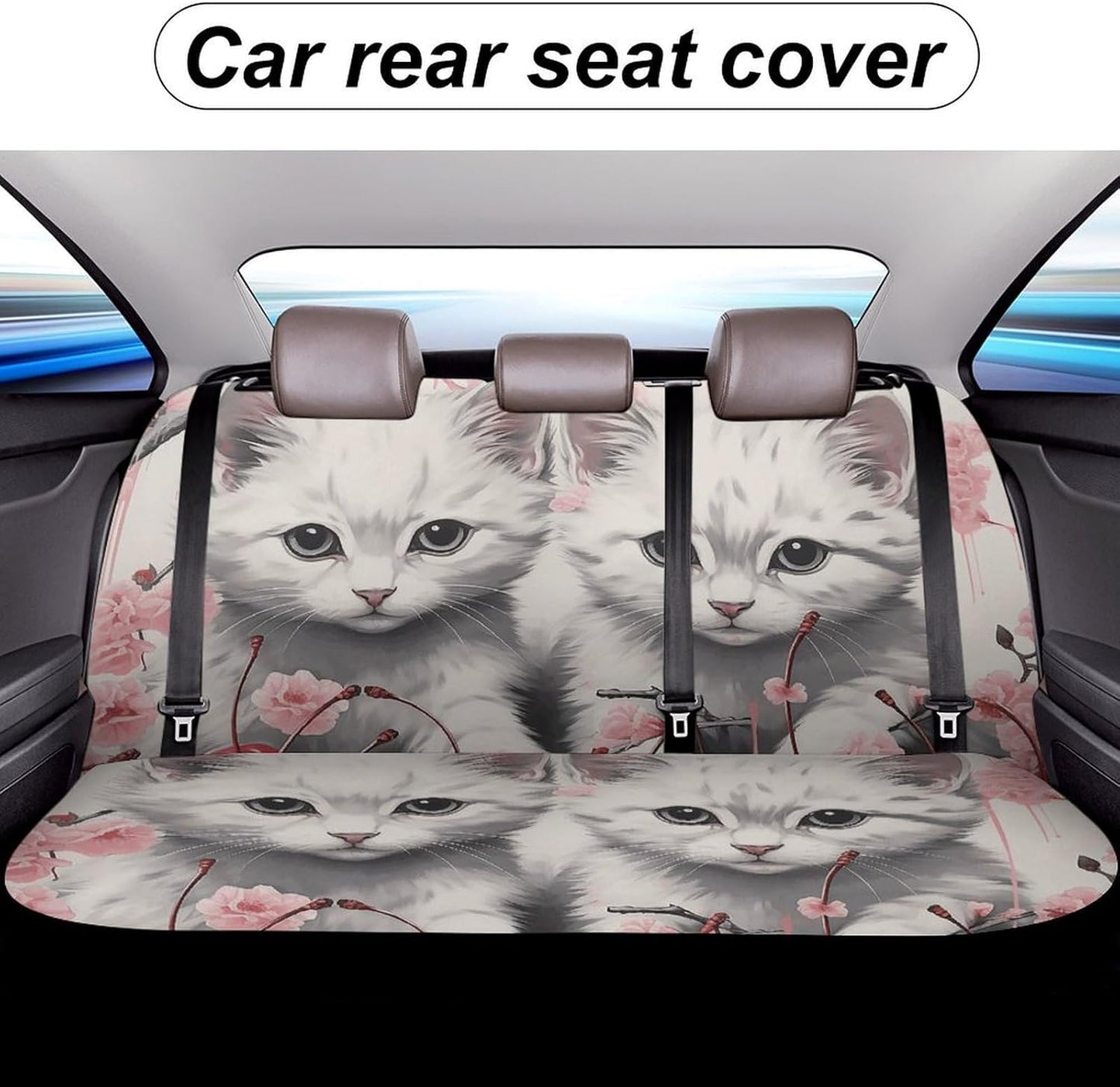 Cat and Cherry Dog Car Seat Covers Waterproof Truck Back