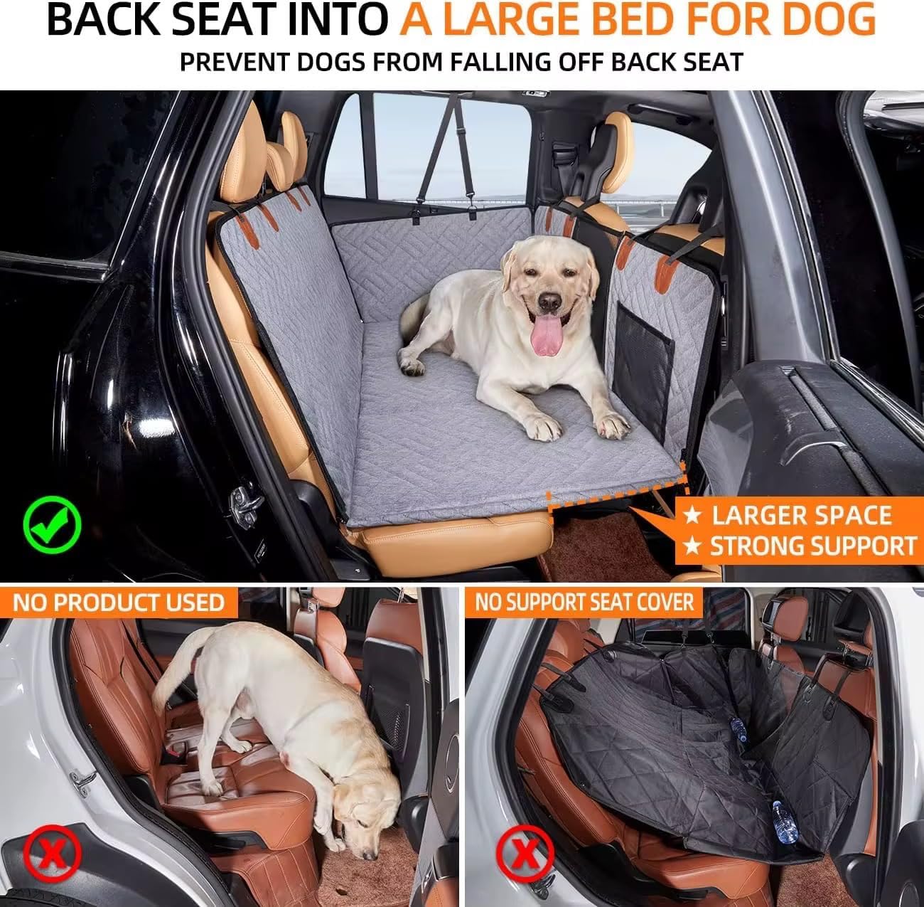 Waterproof Dog Car Back Seat Extender with Mesh Window –