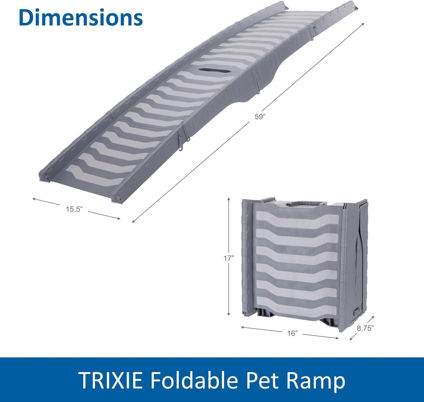 59-in Pet Ramp for Small to Medium Dogs up to 55 lbs