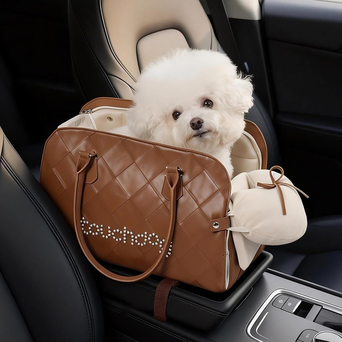 Center Console Dog Car Seat – Detachable & Washable Pet