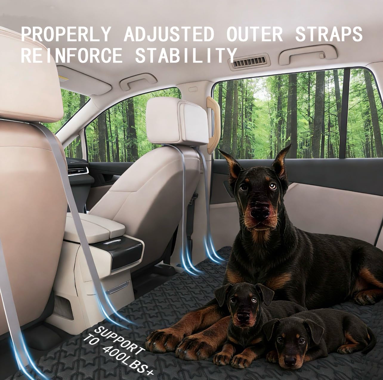 Upgraded Durable Hard Bottom Dog Car Seat Cover with EPE