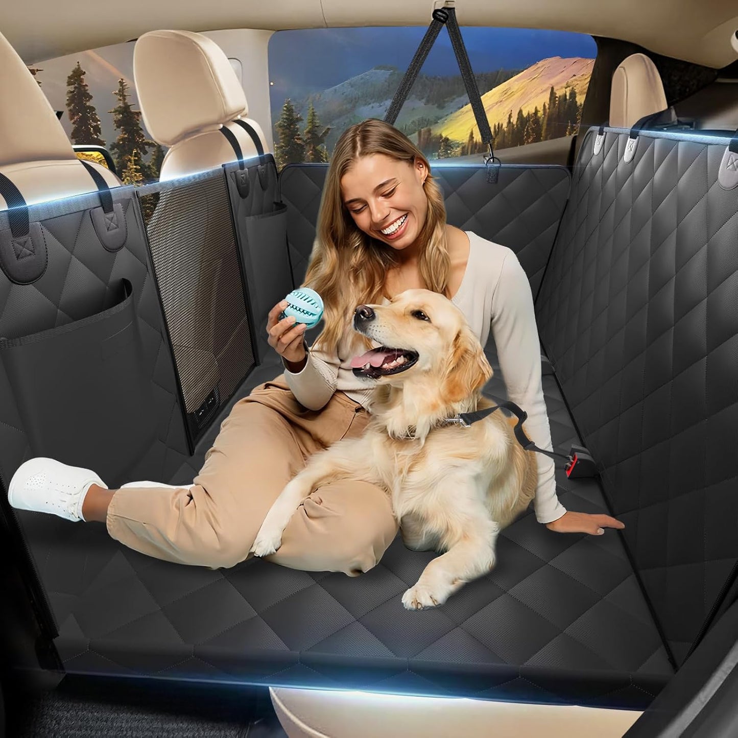 Back Seat Extender for Dogs, Dog Car Seat Cover for Back