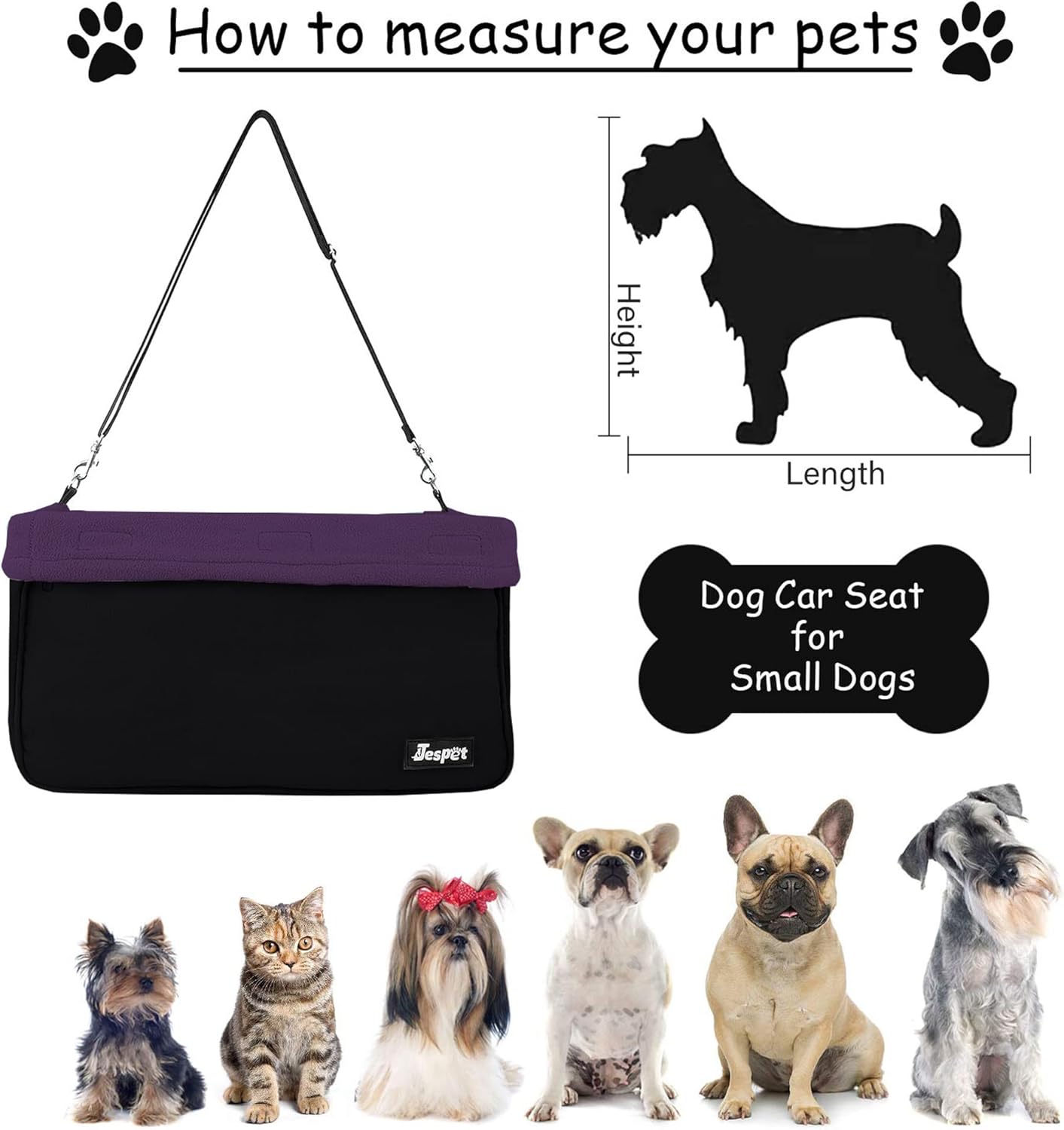 & GOOPAWS Dog Booster Seats for Cars, Portable Dog Car Seat