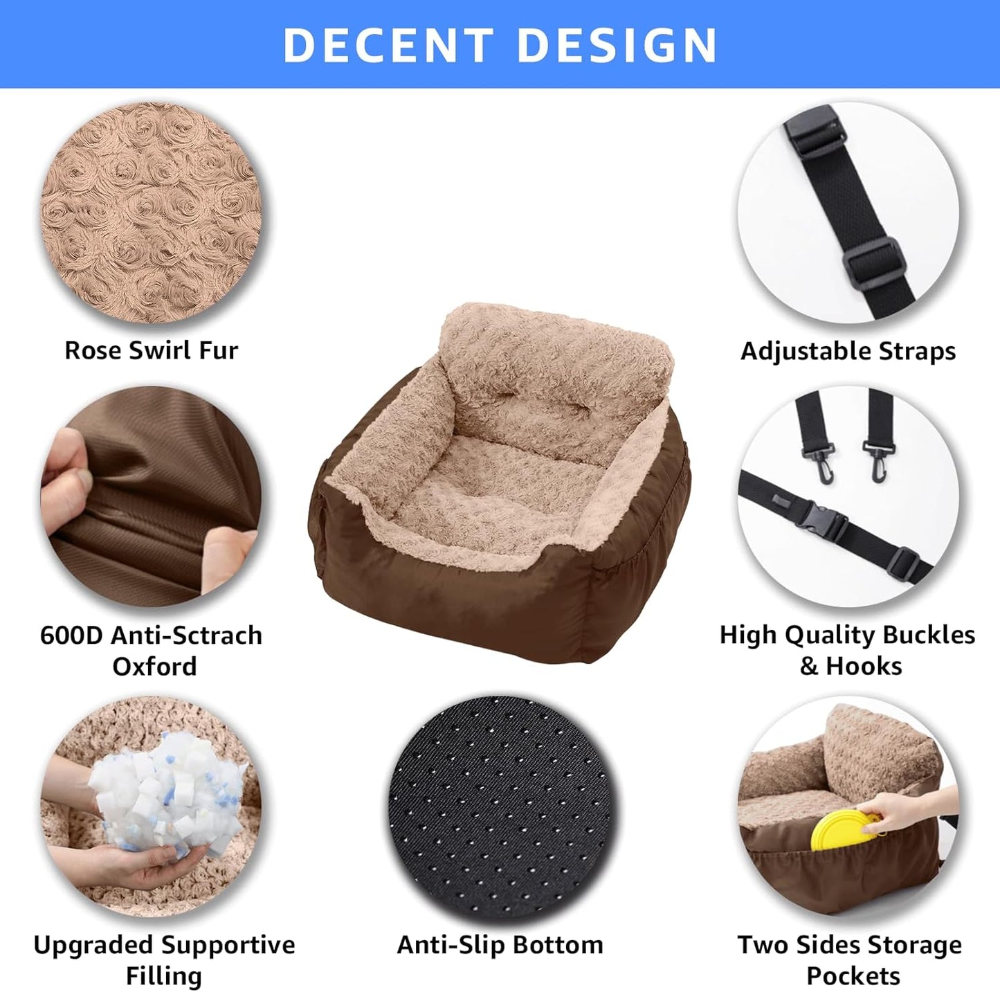 Dog Car Seat for Small Dogs, Washable Pet Booster Seats